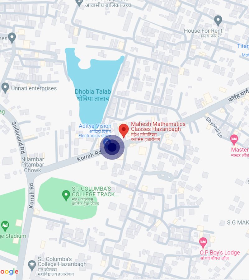 Map to Mahesh Mathematics, Hazaribagh